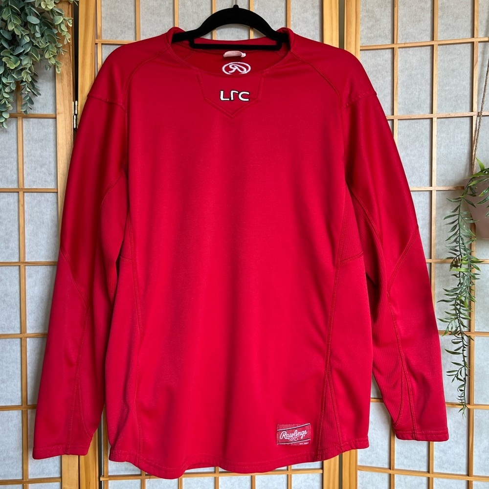 Rawlings LRC Red Athletic Long Sleeve Performance Shirt Size Medium